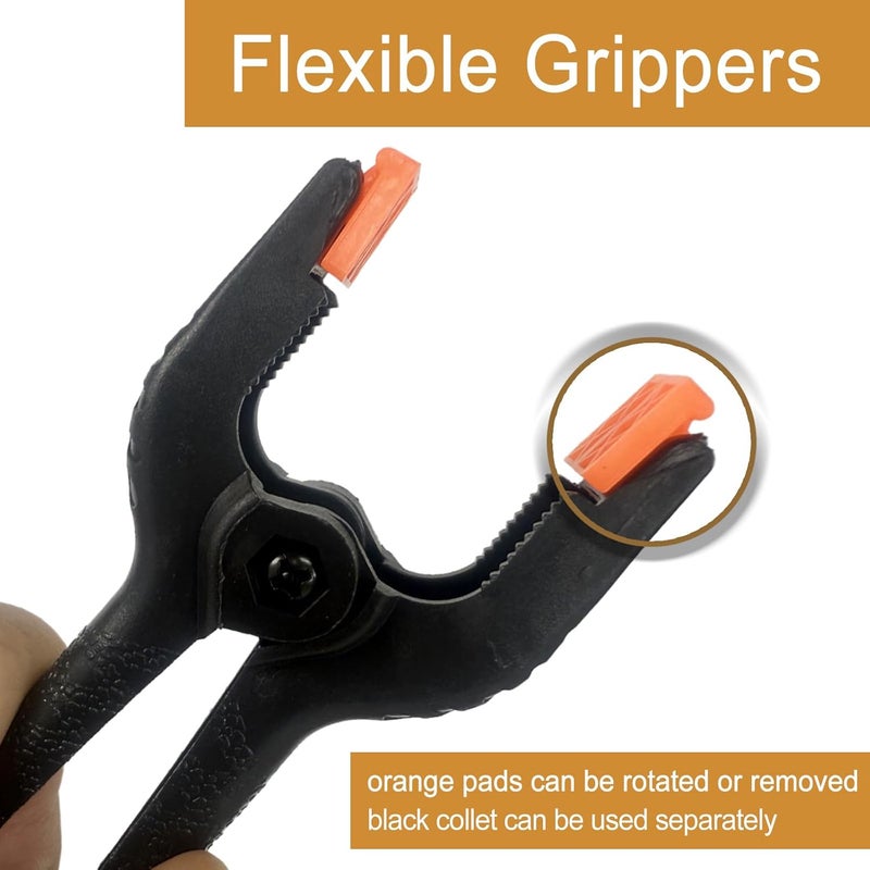 Aphila 8 Pack 6 Inch Plastic Spring Clamps, Big Heavy Duty Clips, Large Spring Clamps for Backdrop Stand, Crafts, Photography, Woodworking, Home Projects, Banner, Balloon Arch, Clamp with Flexible Pads - Image 4